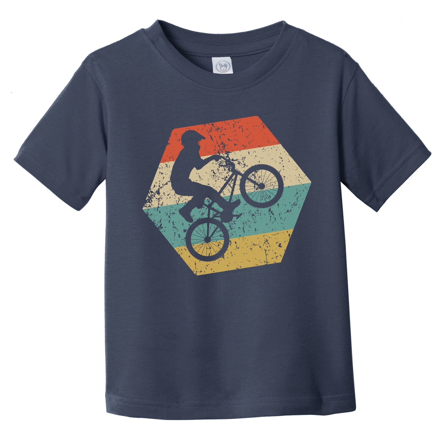 BMX Bike Retro Distressed Hexagon BMX Rider Infant Toddler T-Shirt