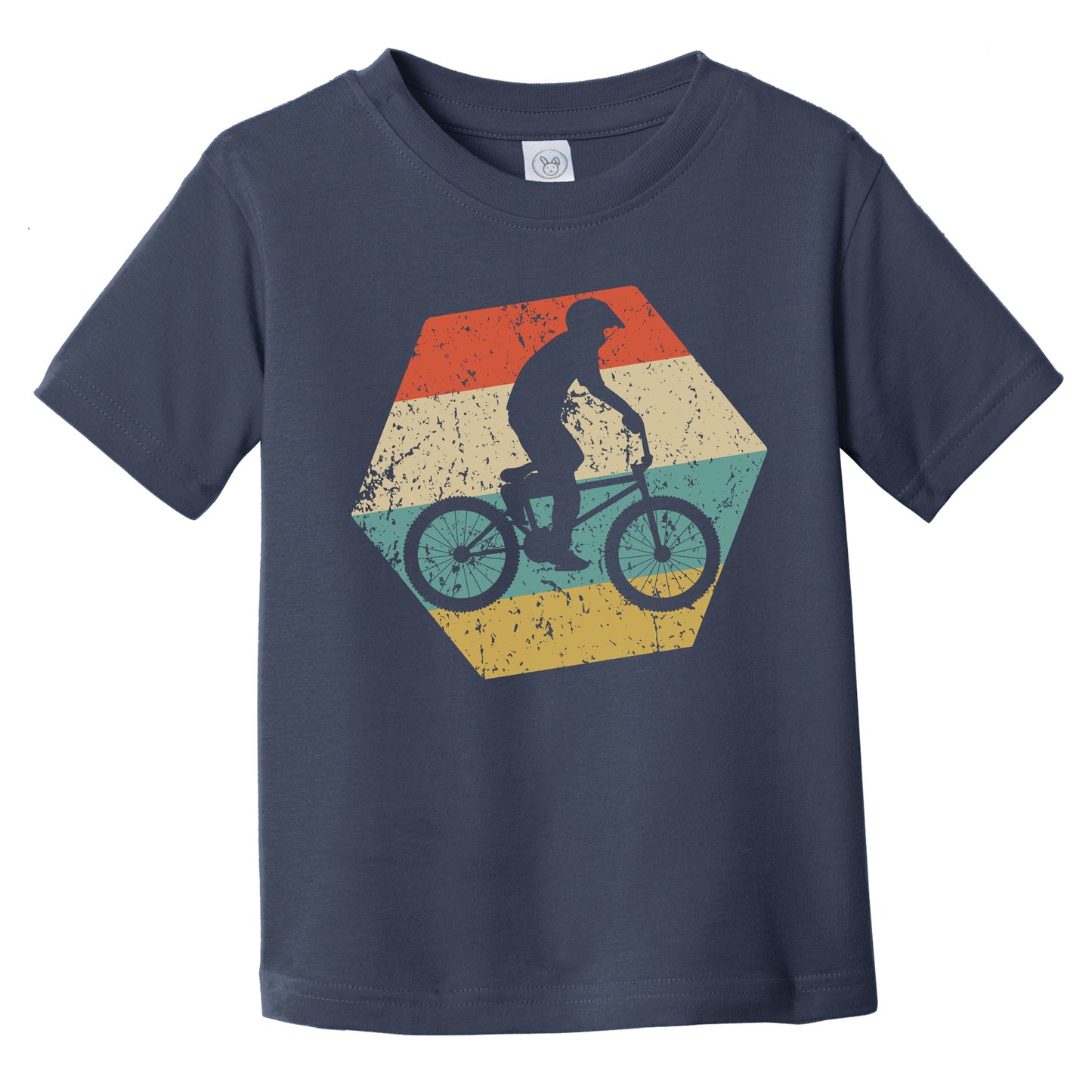 BMX Rider Retro Distressed Hexagon BMX Bike Infant Toddler T-Shirt