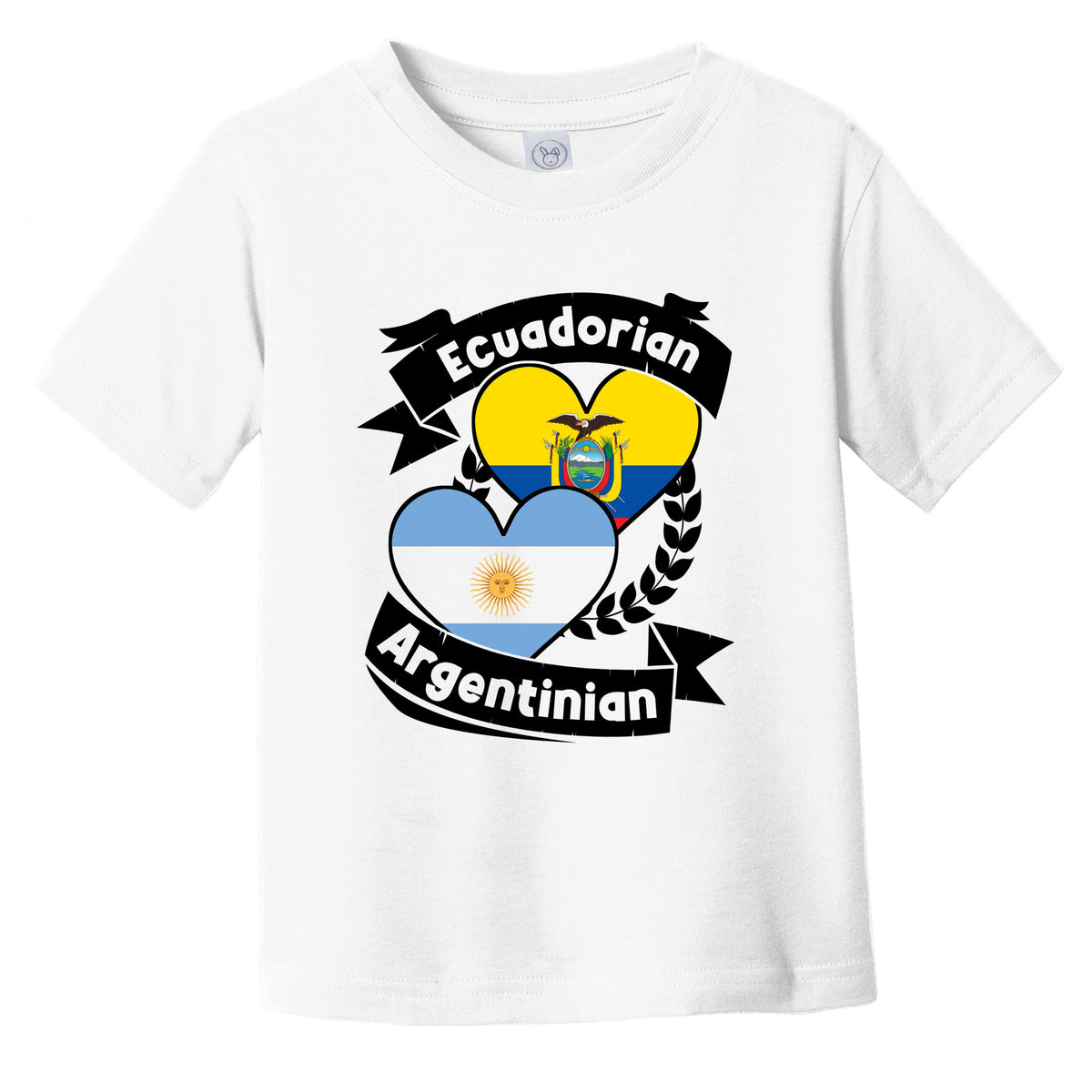 Ecuadorian Argentinian Heart Flags Ecuador Argentina Infant Toddler T-Shirt