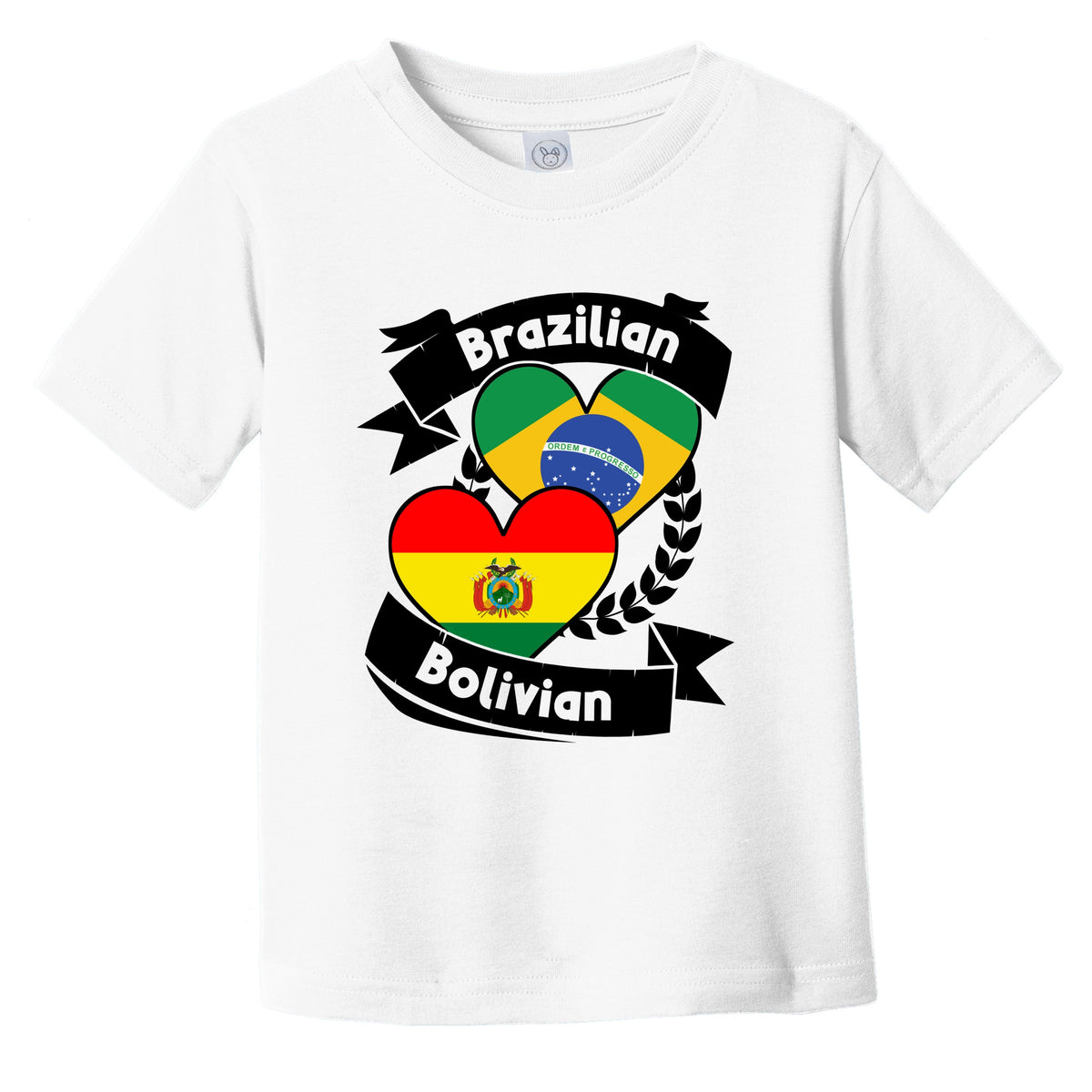 Brazilian Bolivian Heart Flags Brazil Bolivia Infant Toddler T-Shirt