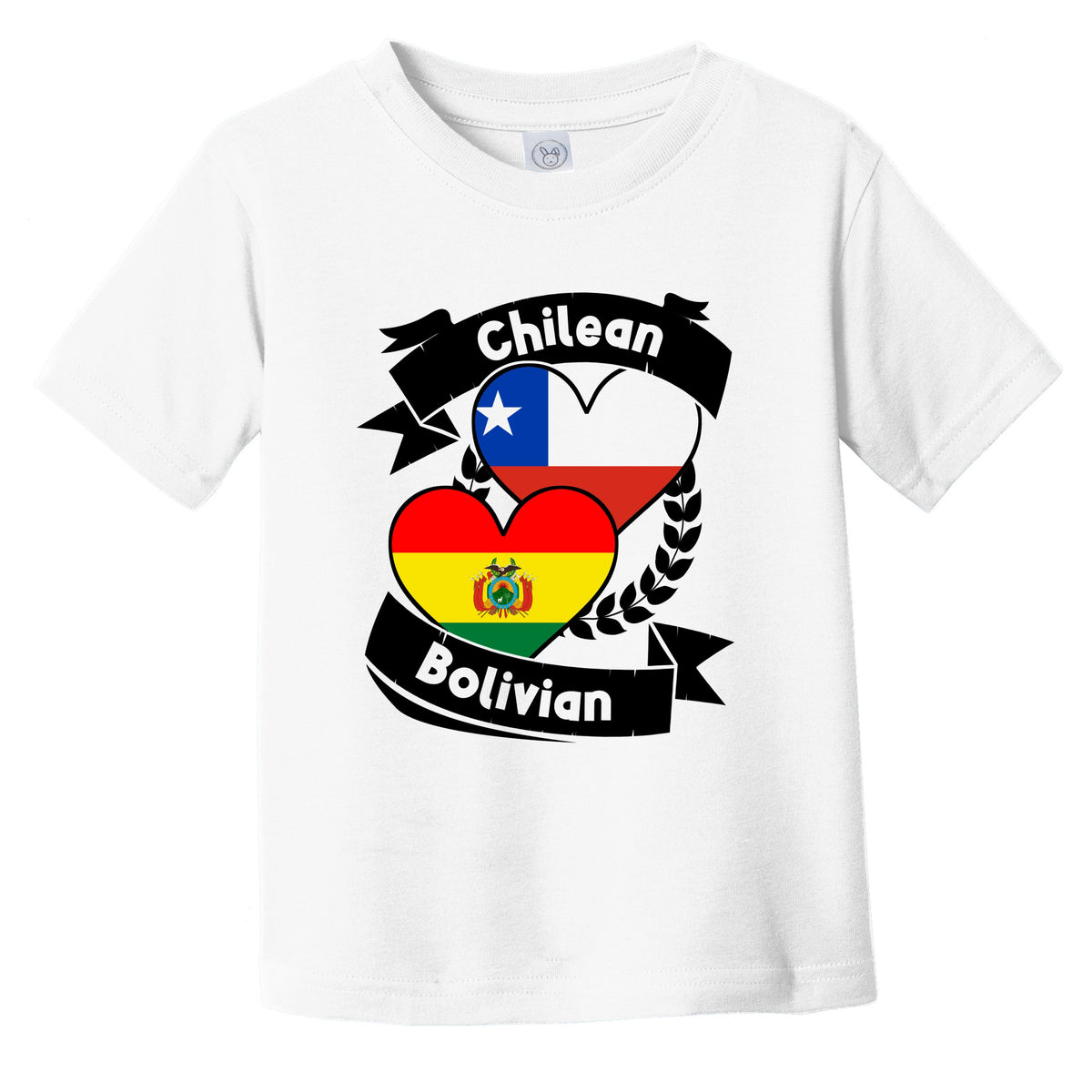 Chilean Bolivian Heart Flags Chile Bolivia Infant Toddler T-Shirt