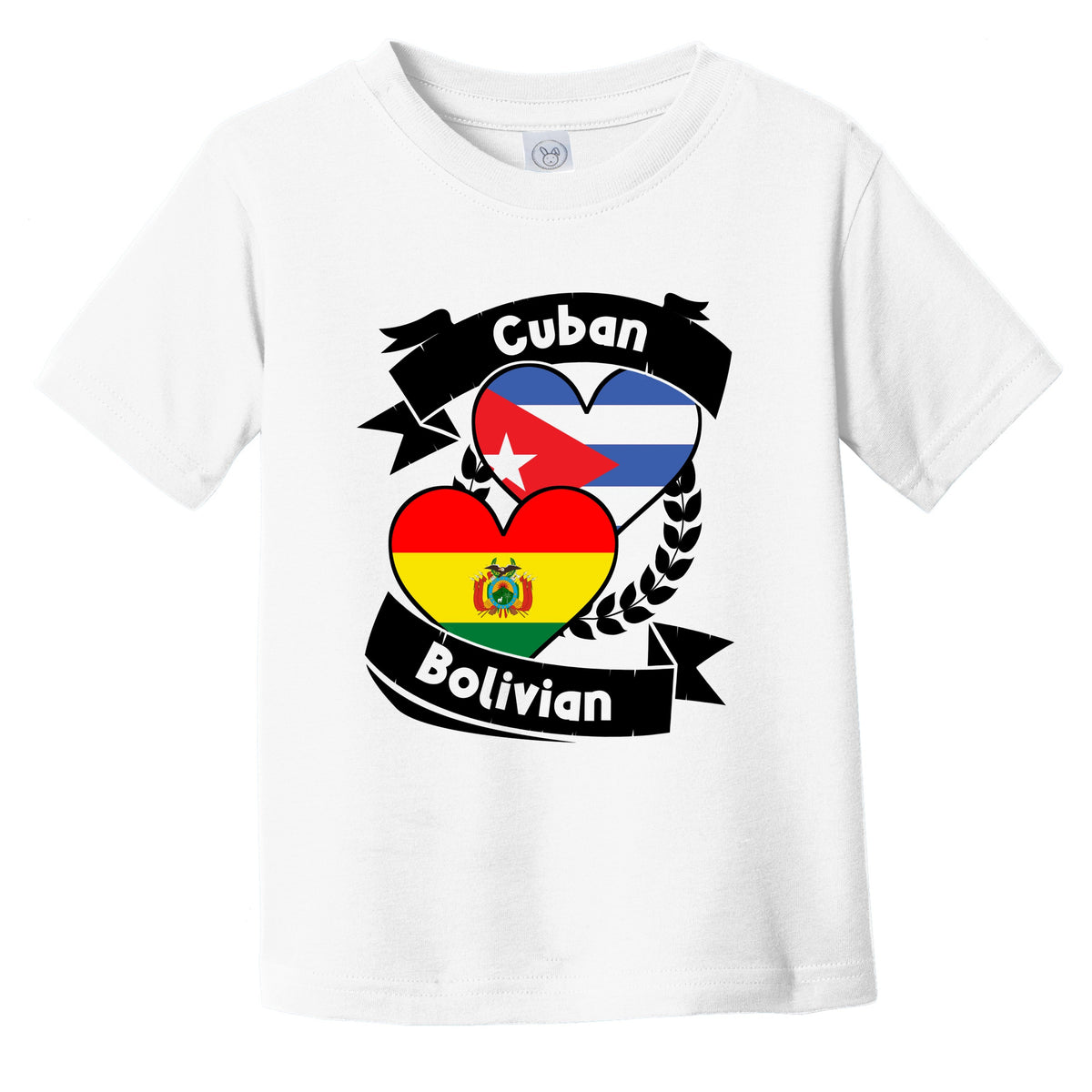 Cuban Bolivian Heart Flags Cuba Bolivia Infant Toddler T-Shirt