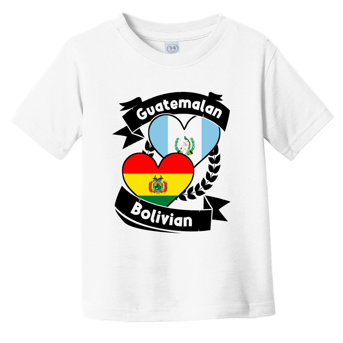 Guatemalan Bolivian Heart Flags Guatemala Bolivia Infant Toddler T-Shirt