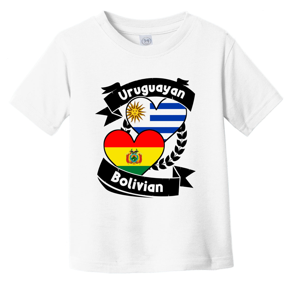Uruguayan Bolivian Heart Flags Uruguay Bolivia Infant Toddler T-Shirt