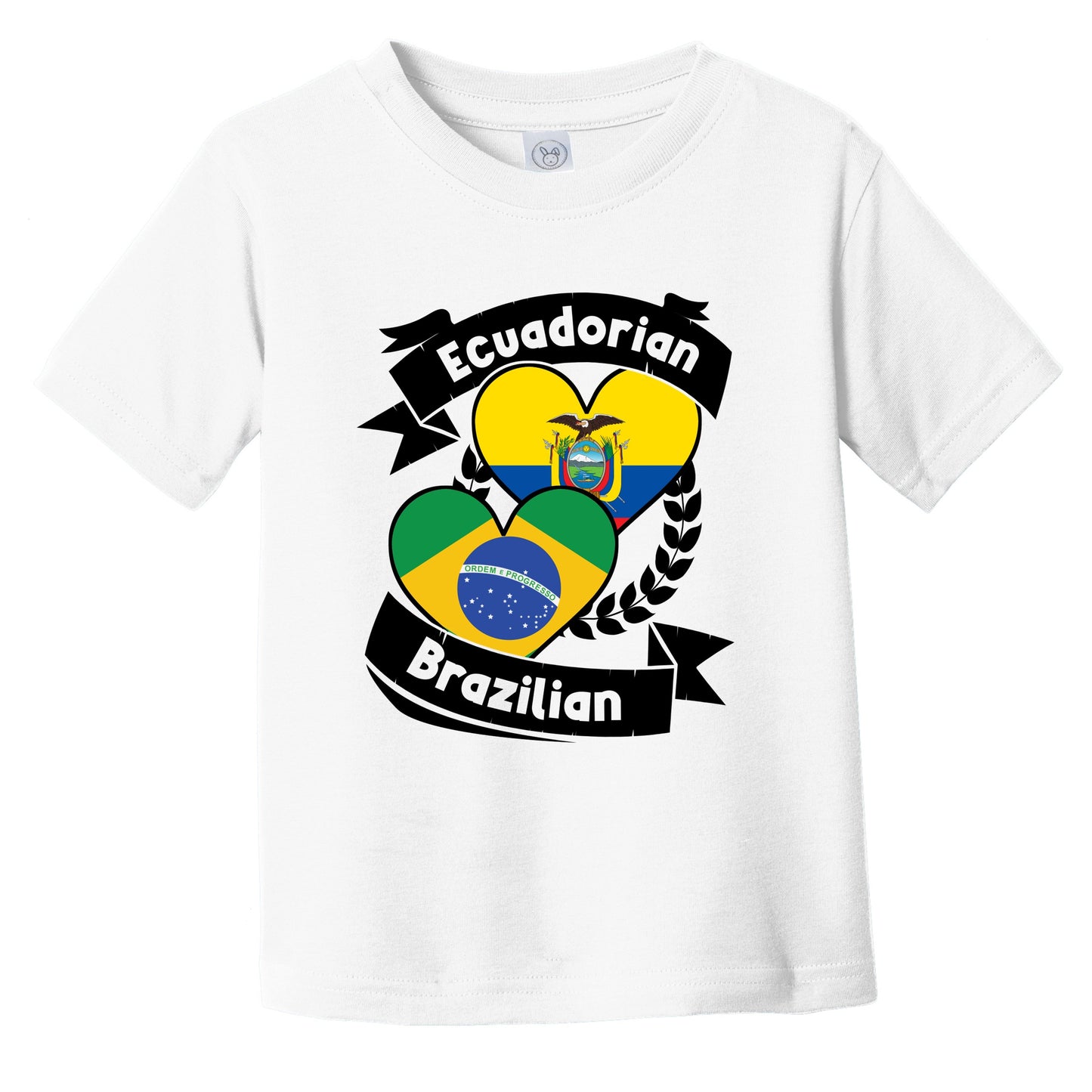 Ecuadorian Brazilian Heart Flags Ecuador Brazil Infant Toddler T-Shirt