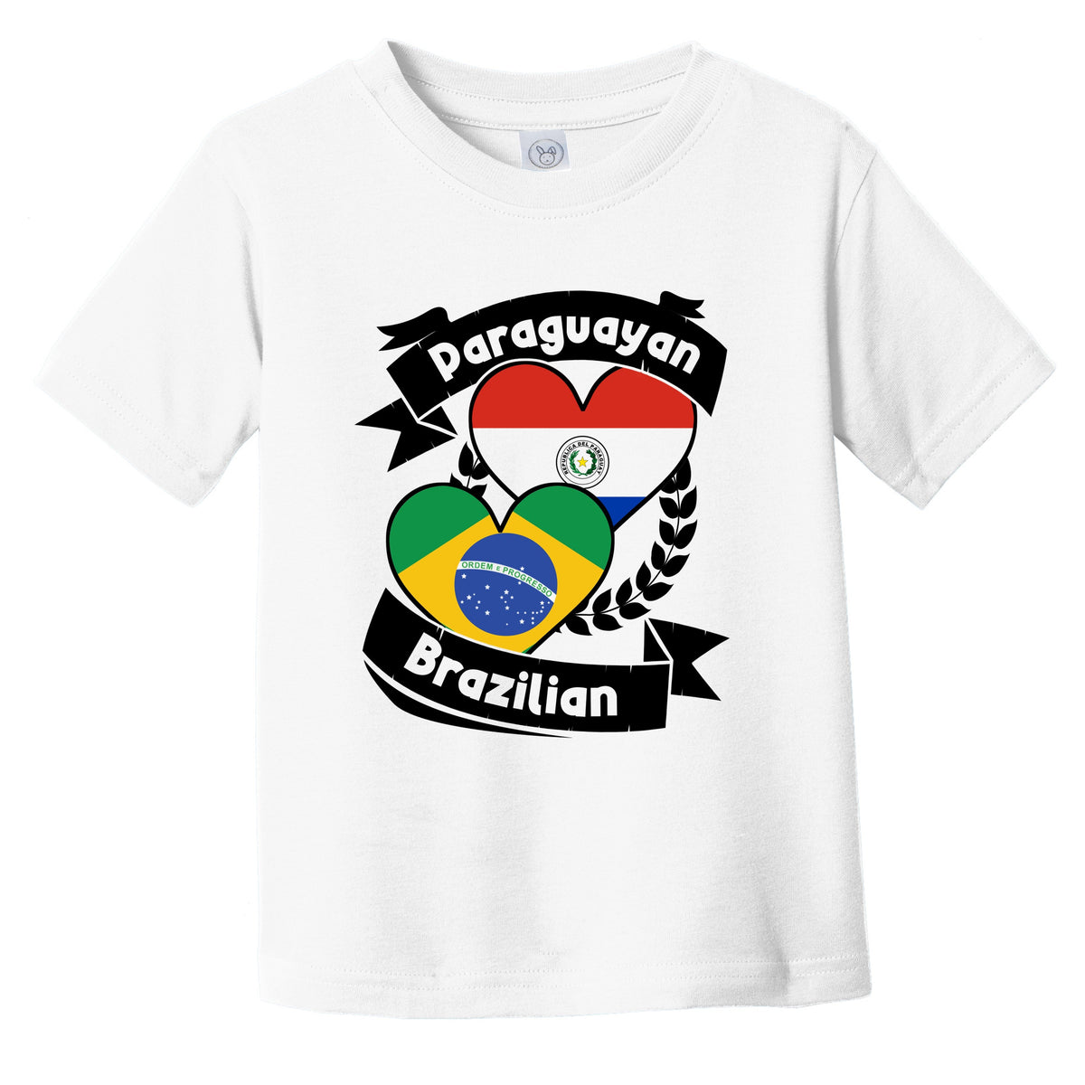 Paraguayan Brazilian Heart Flags Paraguay Brazil Infant Toddler T-Shirt