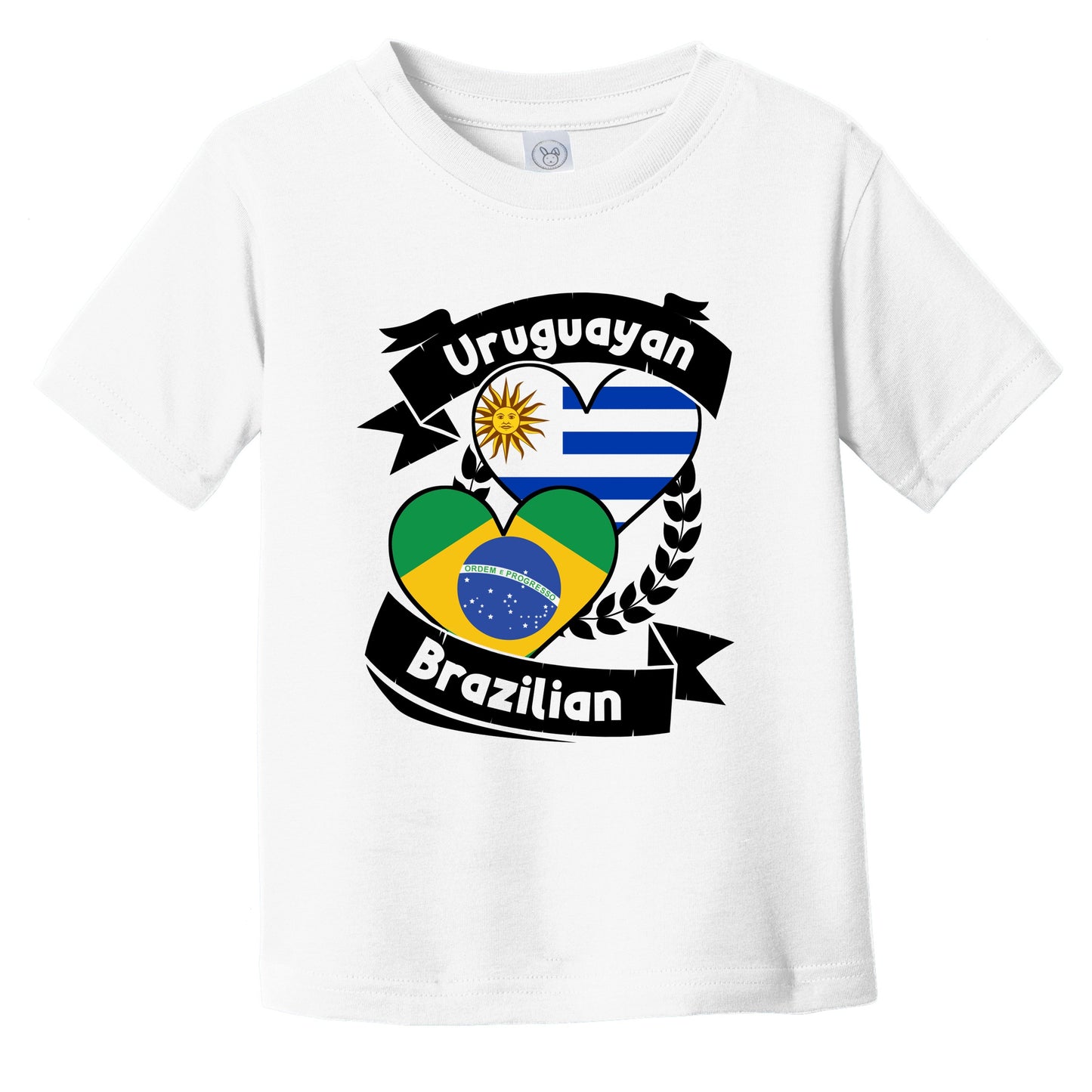 Uruguayan Brazilian Heart Flags Uruguay Brazil Infant Toddler T-Shirt