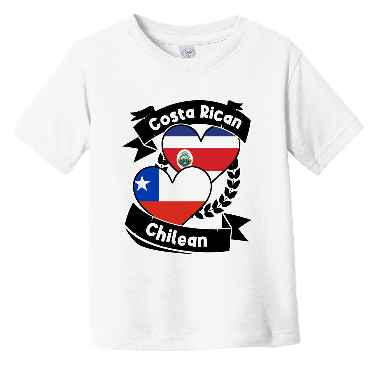 Costa Rican Chilean Heart Flags Costa Rica Chile Infant Toddler T-Shirt