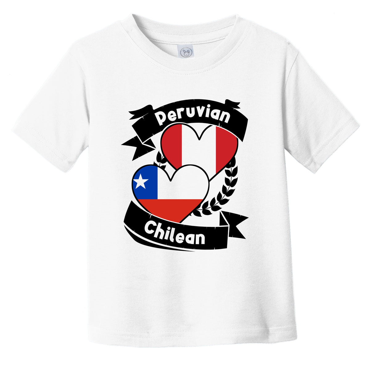 Peruvian Chilean Heart Flags Peru Chile Infant Toddler T-Shirt