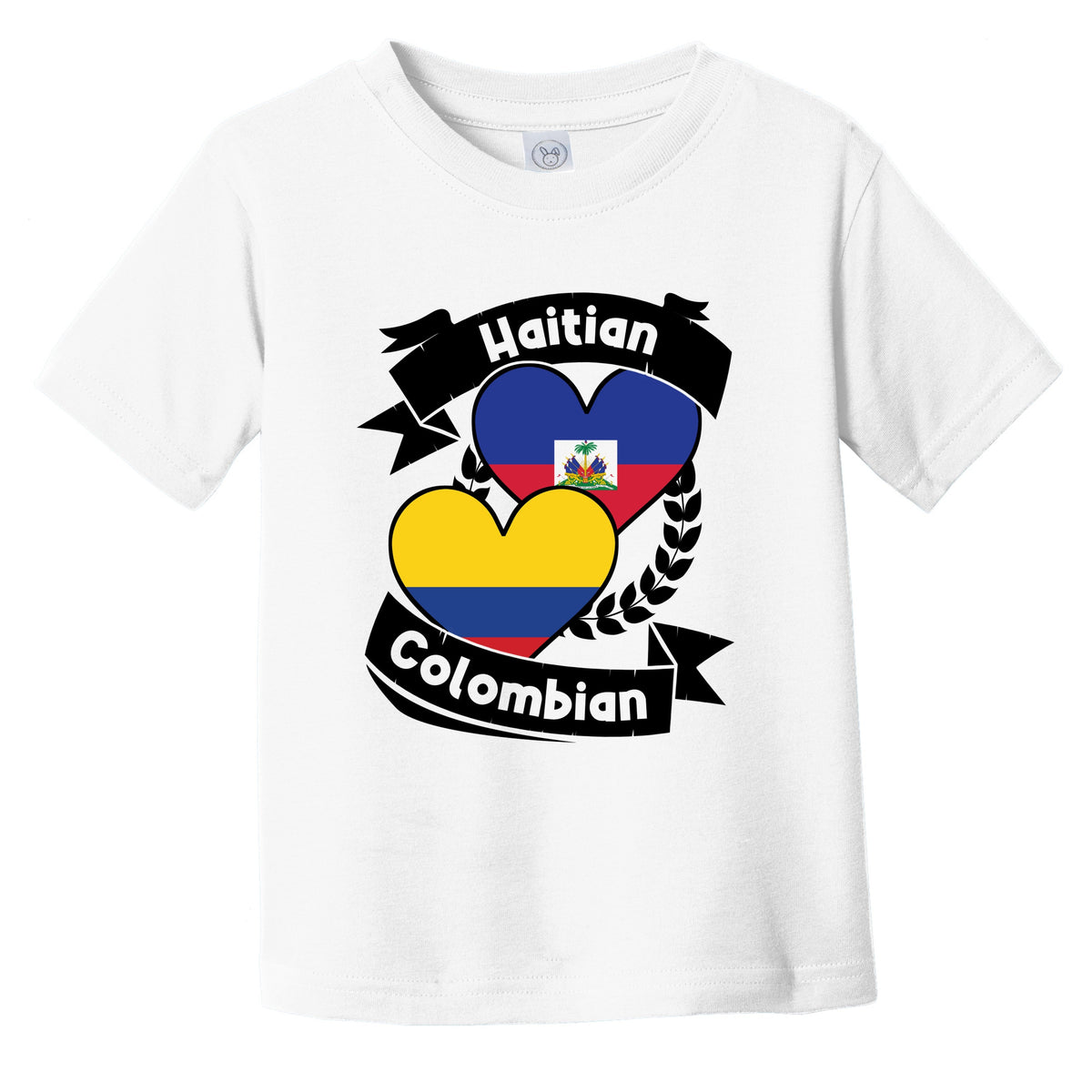 Haitian Colombian Heart Flags Haiti Colombia Infant Toddler T-Shirt