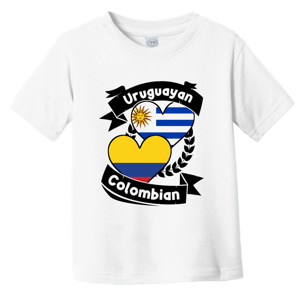 Uruguayan Colombian Heart Flags Uruguay Colombia Infant Toddler T-Shirt
