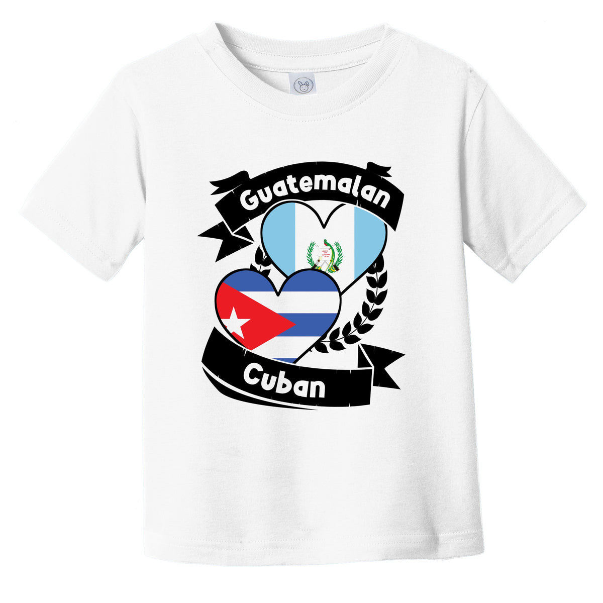 Guatemalan Cuban Heart Flags Guatemala Cuba Infant Toddler T-Shirt
