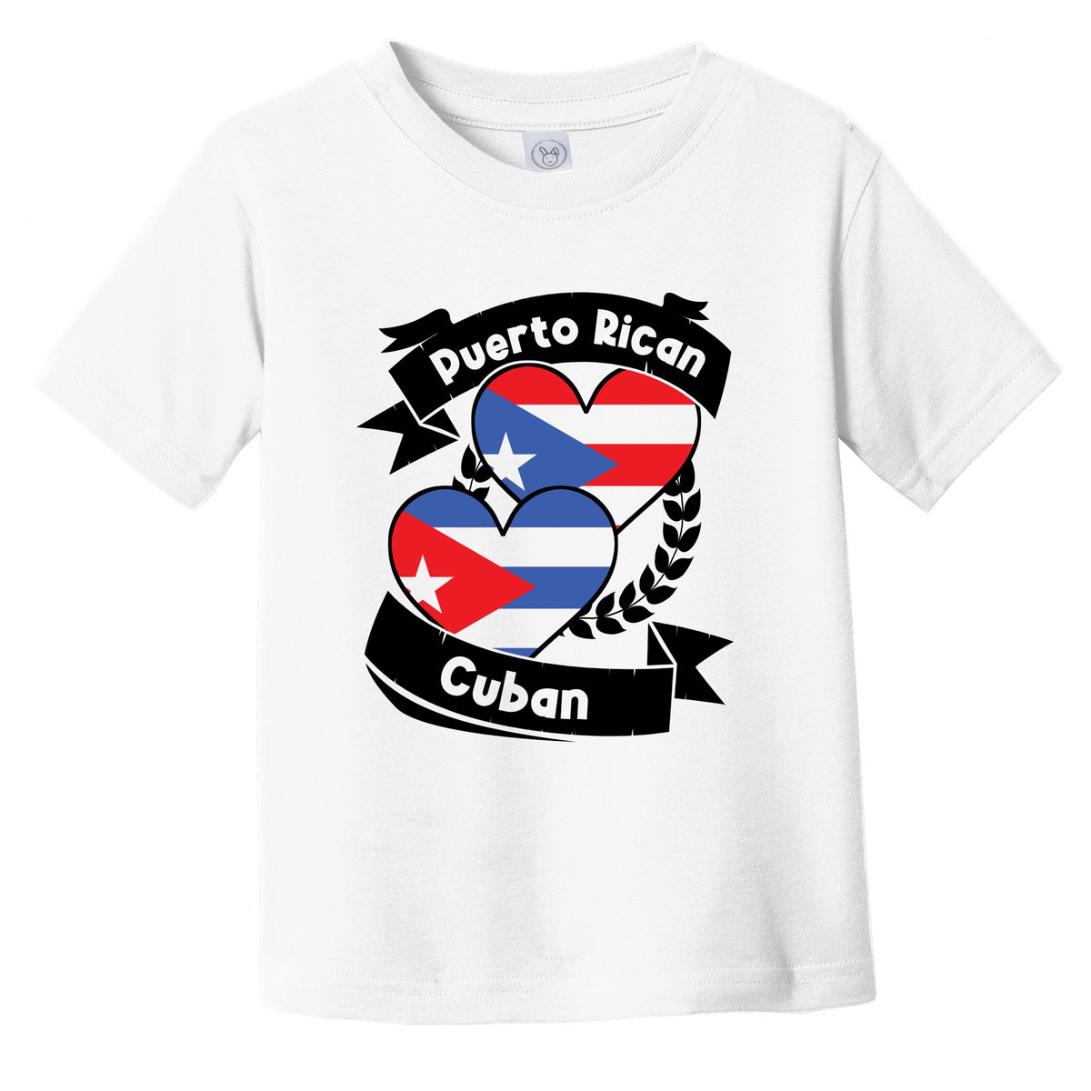 Puerto Rican Cuban Heart Flags Puerto Rico Cuba Infant Toddler T-Shirt