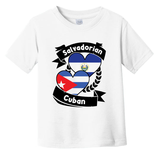 Salvadorian Cuban Heart Flags El Salvador Cuba Infant Toddler T-Shirt