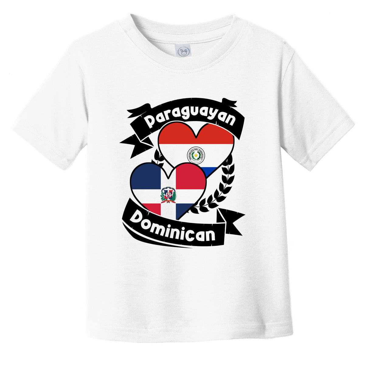 Paraguayan Dominican Heart Flags Paraguay Dominican Republic Infant Toddler T-Shirt