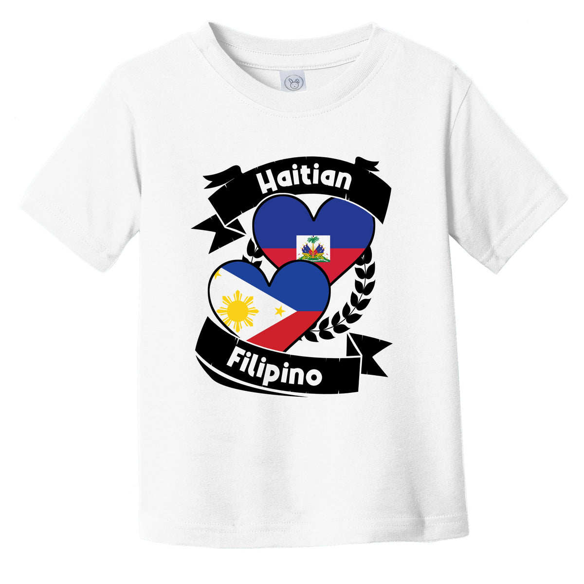 Haitian Filipino Heart Flags Haiti Philippines Infant Toddler T-Shirt