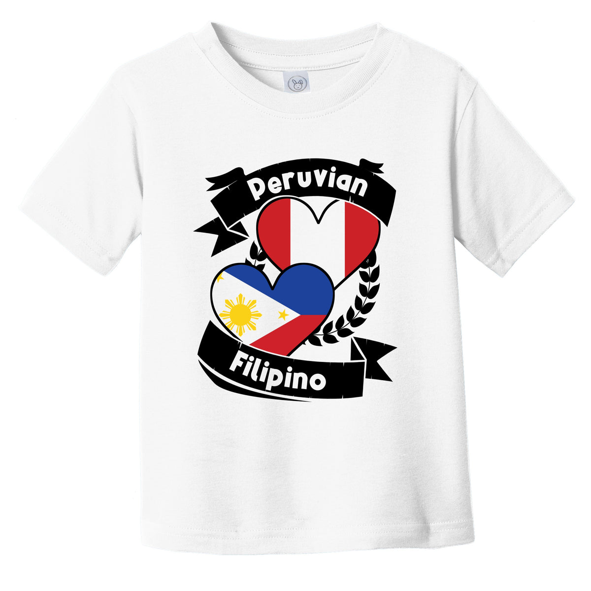 Peruvian Filipino Heart Flags Peru Philippines Infant Toddler T-Shirt