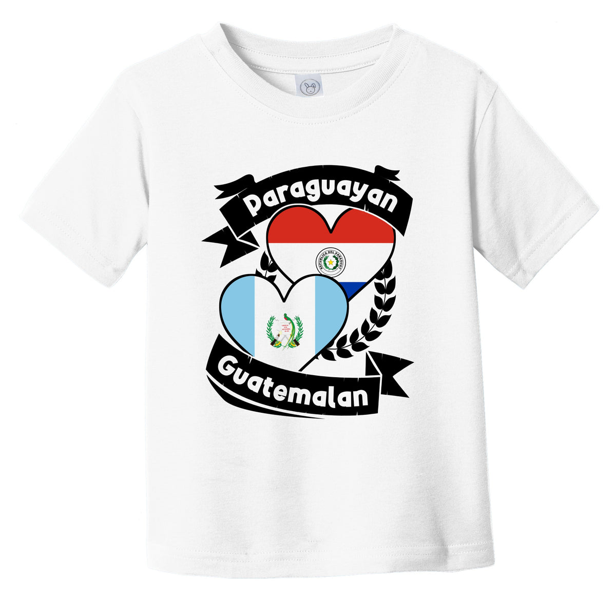 Paraguayan Guatemalan Heart Flags Paraguay Guatemala Infant Toddler T-Shirt