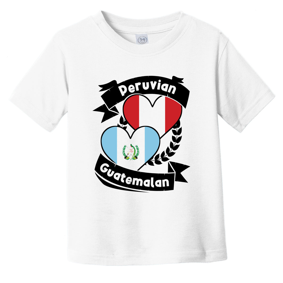 Peruvian Guatemalan Heart Flags Peru Guatemala Infant Toddler T-Shirt