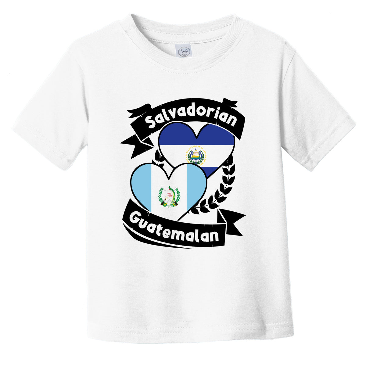 Salvadorian Guatemalan Heart Flags El Salvador Guatemala Infant Toddler T-Shirt
