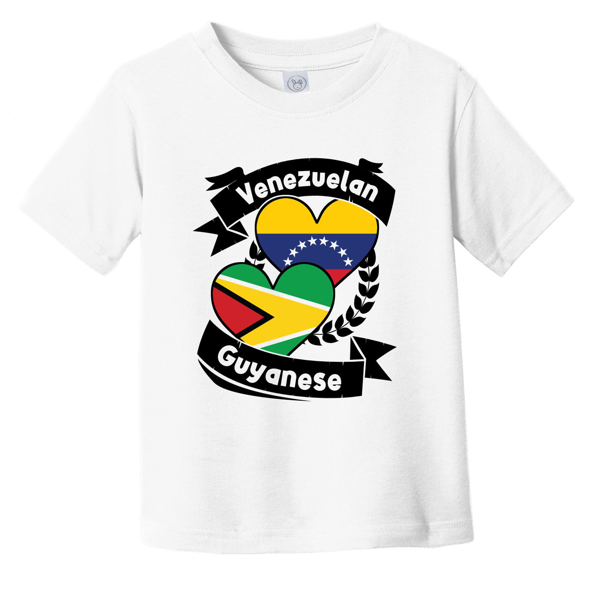 Venezuelan Guyanese Heart Flags Venezuela Guyana Infant Toddler T-Shirt