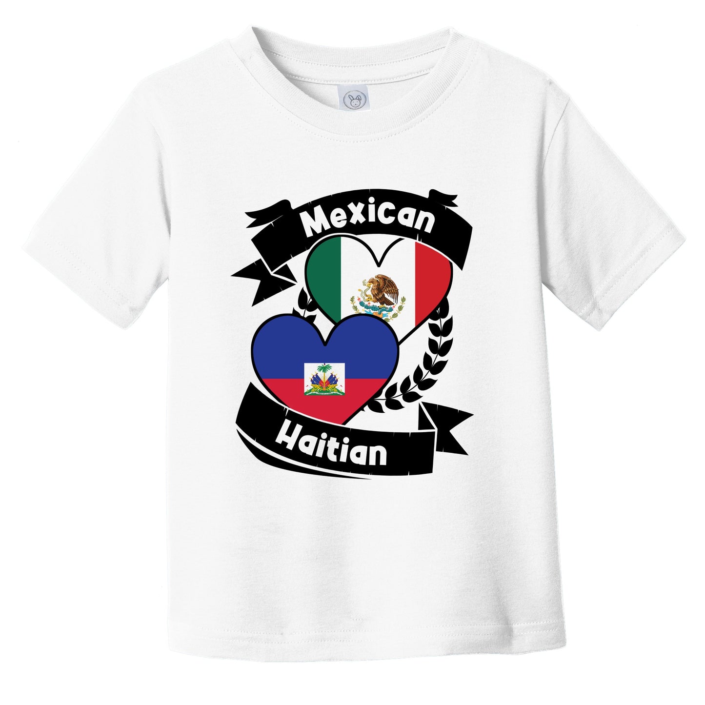 Mexican Haitian Heart Flags Mexico Haiti Infant Toddler T-Shirt