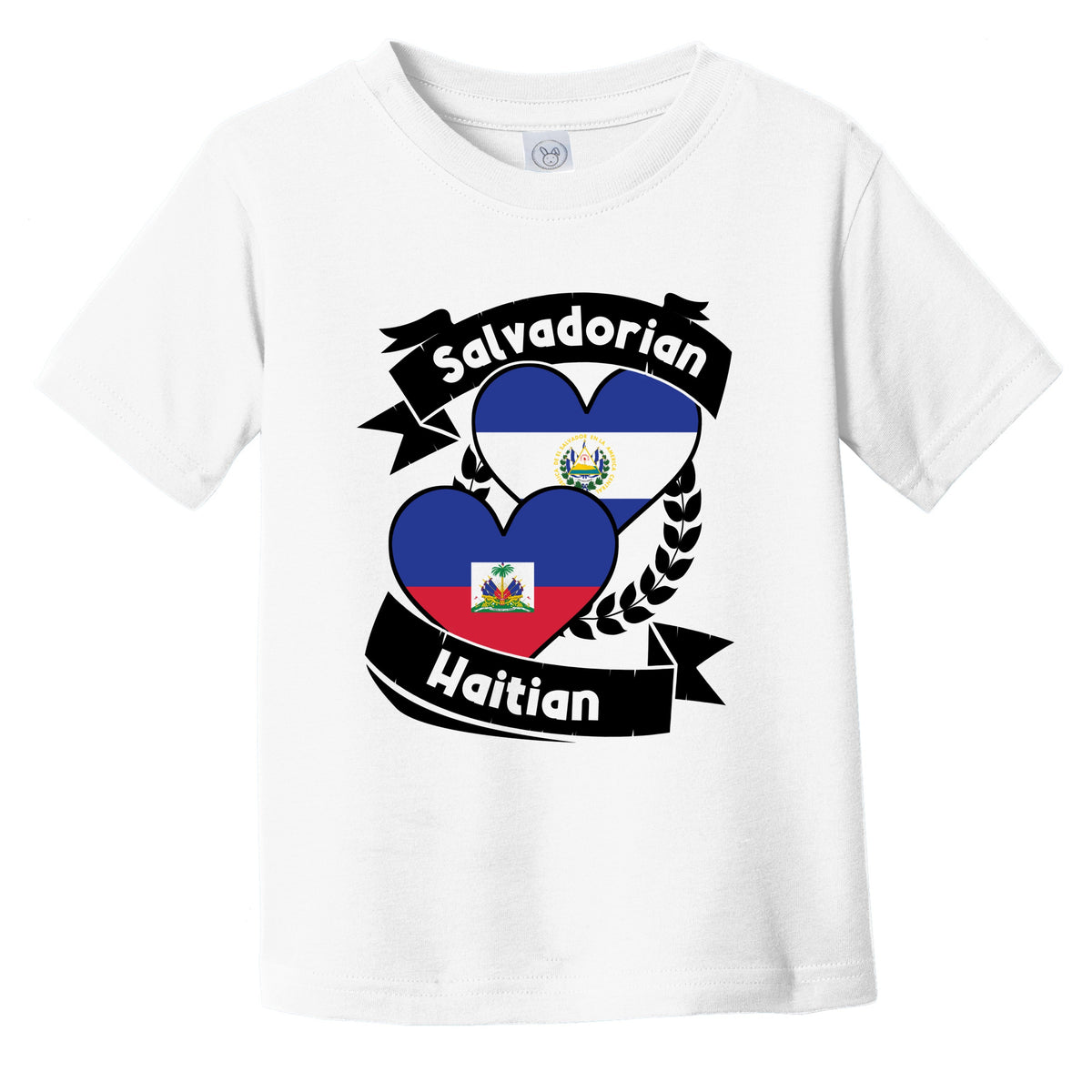 Salvadorian Haitian Heart Flags El Salvador Haiti Infant Toddler T-Shirt