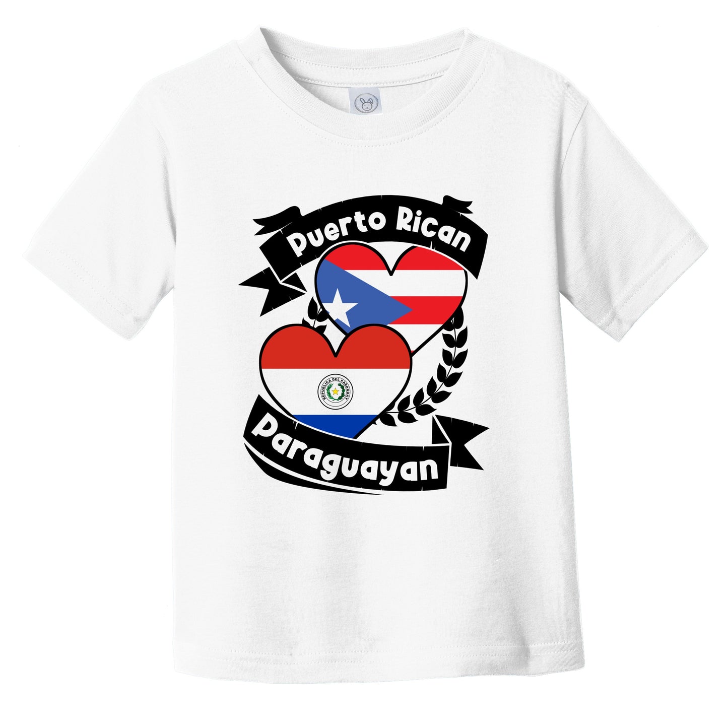Puerto Rican Paraguayan Heart Flags Puerto Rico Paraguay Infant Toddler T-Shirt