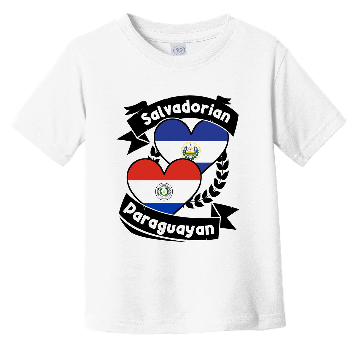 Salvadorian Paraguayan Heart Flags El Salvador Paraguay Infant Toddler T-Shirt