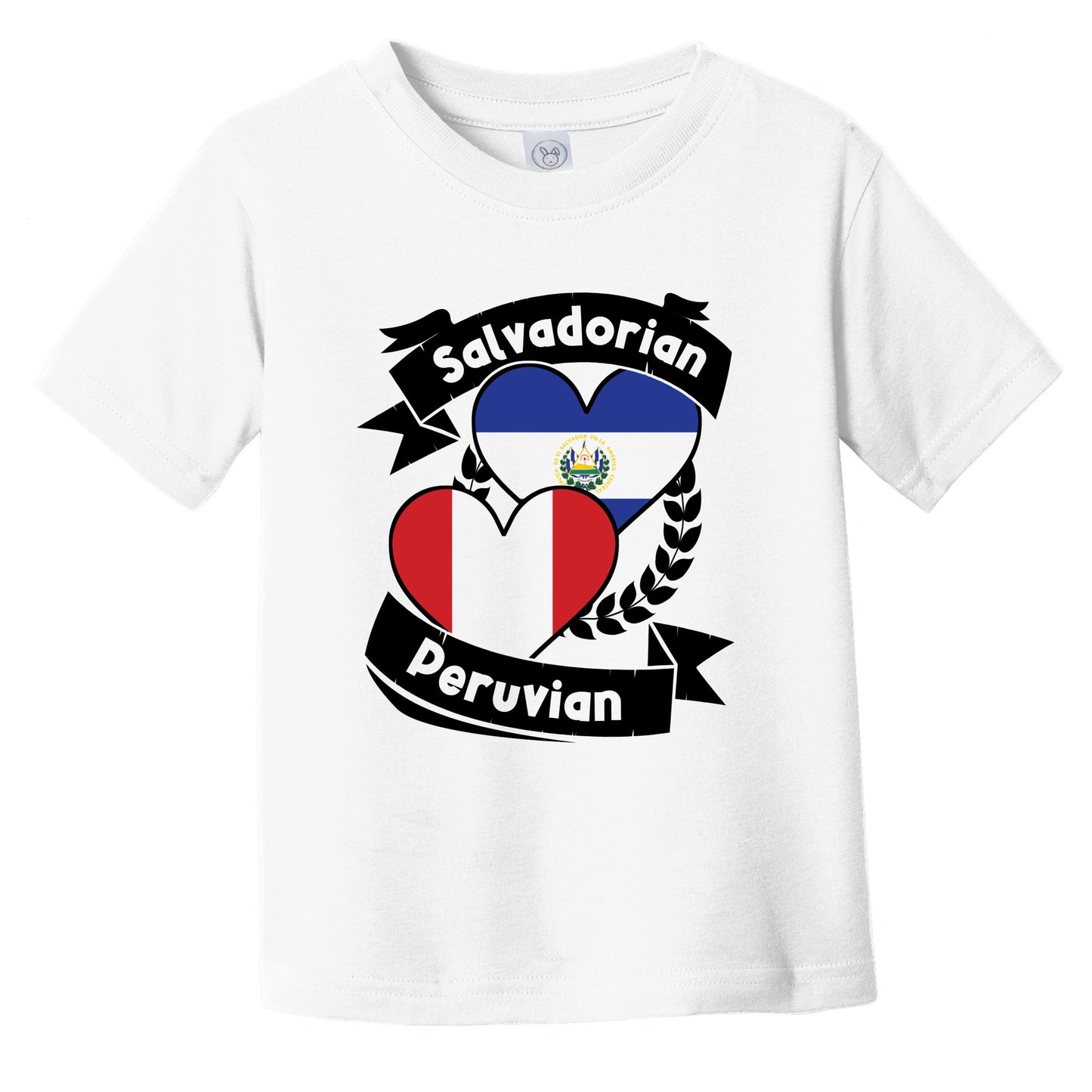 Salvadorian Peruvian Heart Flags El Salvador Peru Infant Toddler T-Shirt