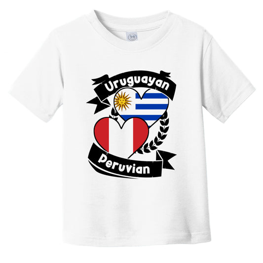 Uruguayan Peruvian Heart Flags Uruguay Peru Infant Toddler T-Shirt