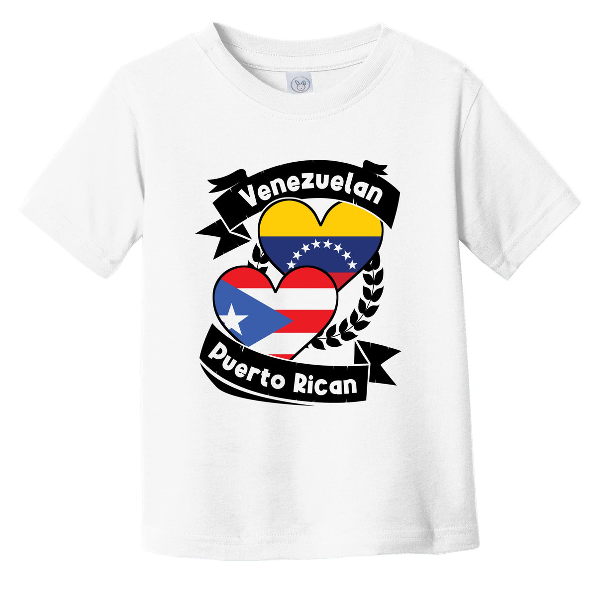 Venezuelan Puerto Rican Heart Flags Venezuela Puerto Rico Infant Toddler T-Shirt