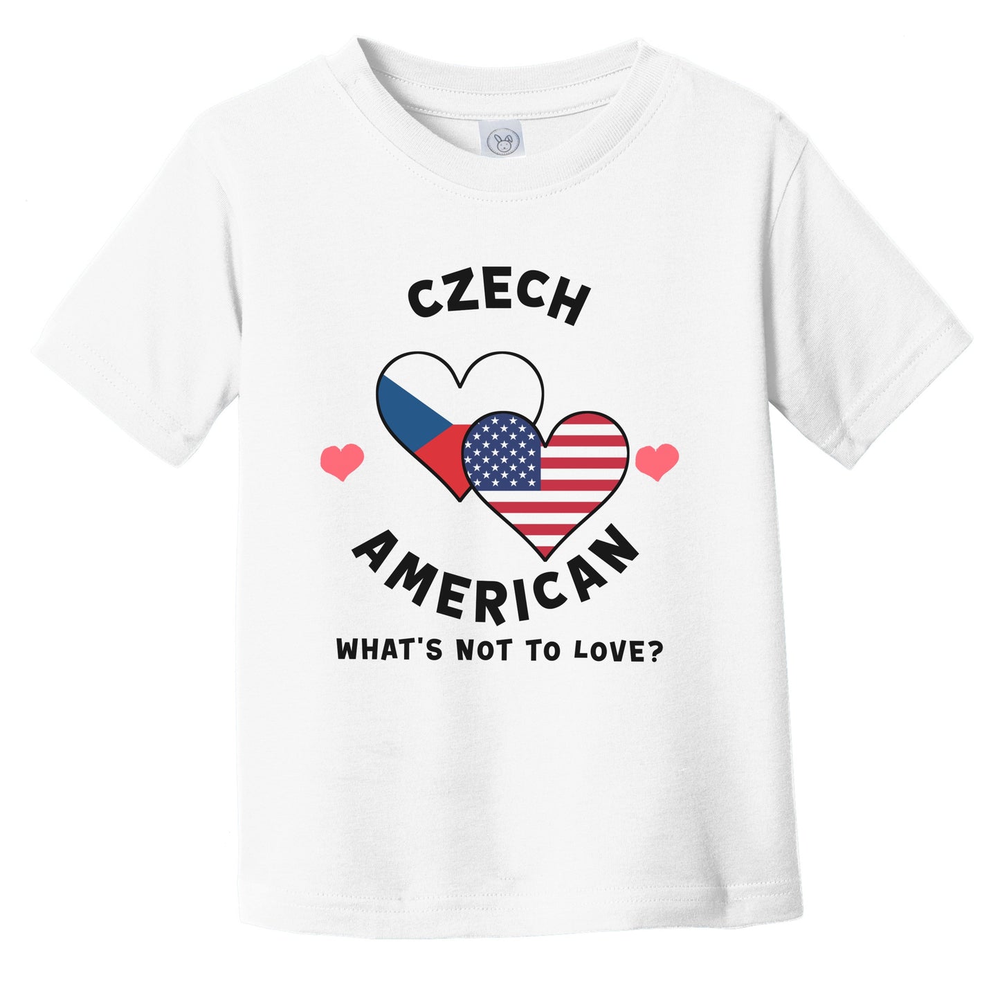 Czech American What's Not To Love Heart Flags Infant Toddler T-Shirt
