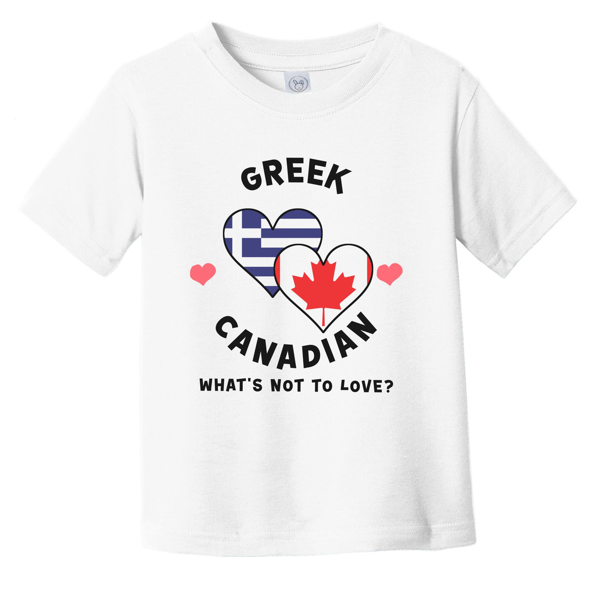 Greek Canadian What's Not To Love Heart Flags Infant Toddler T-Shirt