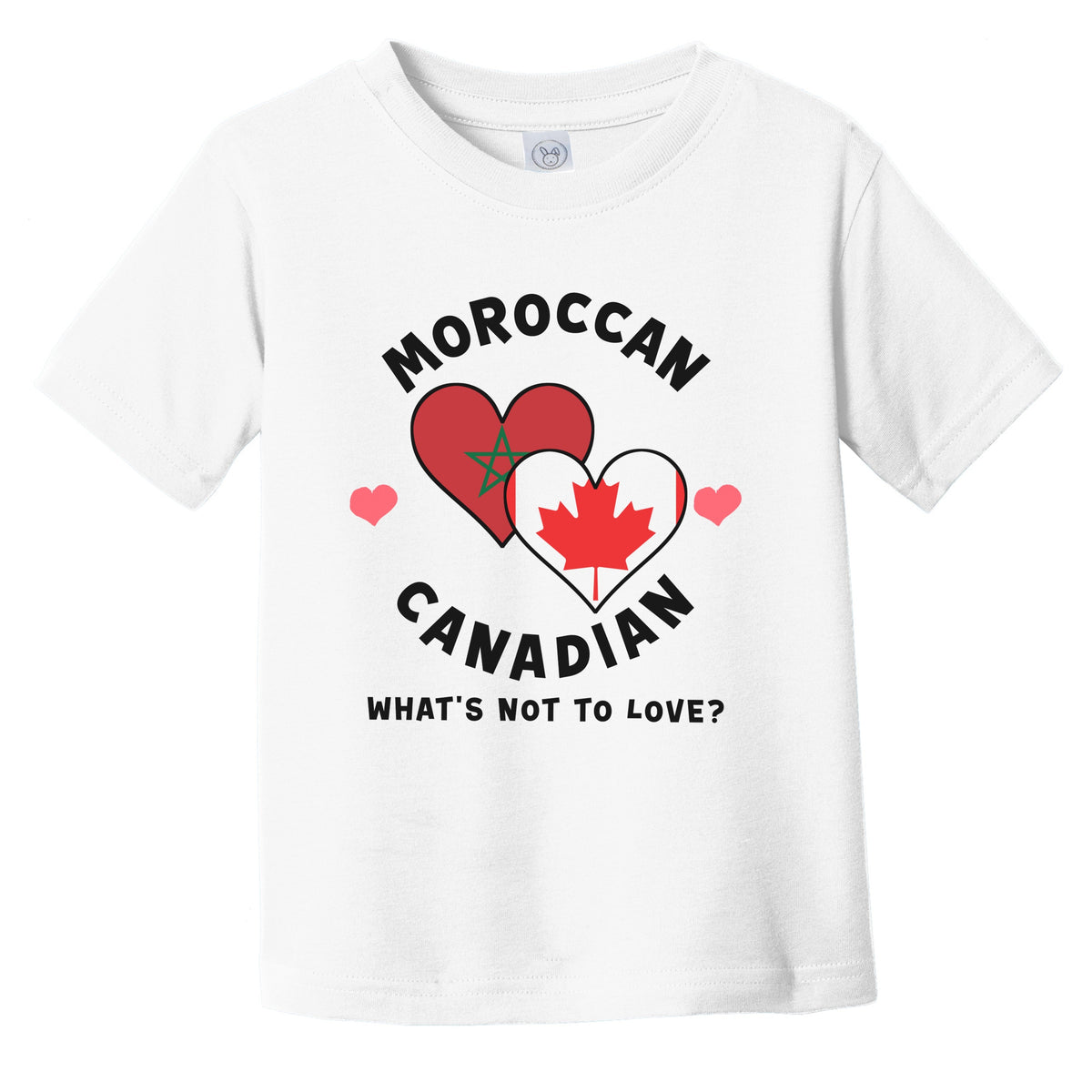 Moroccan Canadian What's Not To Love Heart Flags Infant Toddler T-Shirt