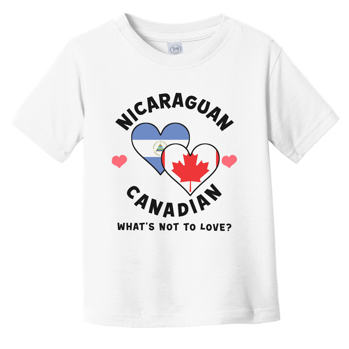 Nicaraguan Canadian What's Not To Love Heart Flags Infant Toddler T-Shirt