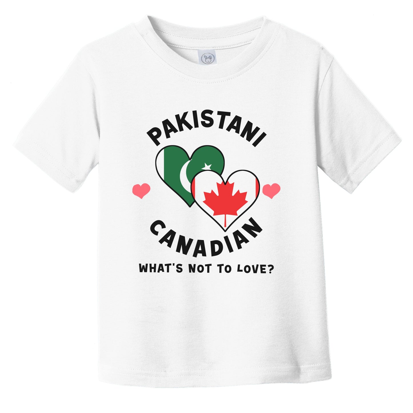 Pakistani Canadian What's Not To Love Heart Flags Infant Toddler T-Shirt