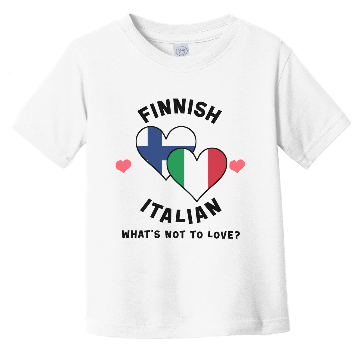 Finnish Italian What's Not To Love Heart Flags Infant Toddler T-Shirt
