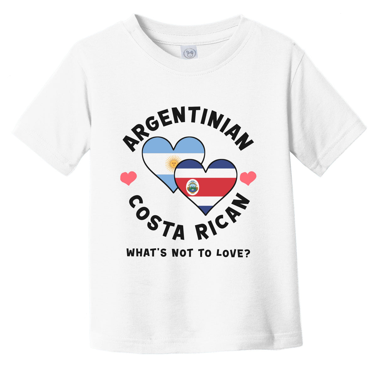 Argentinian Costa Rican What's Not To Love Heart Flags Infant Toddler T-Shirt