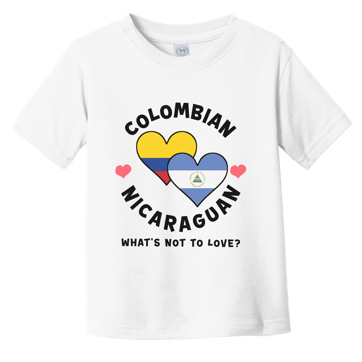 Colombian Nicaraguan What's Not To Love Heart Flags Infant Toddler T-Shirt