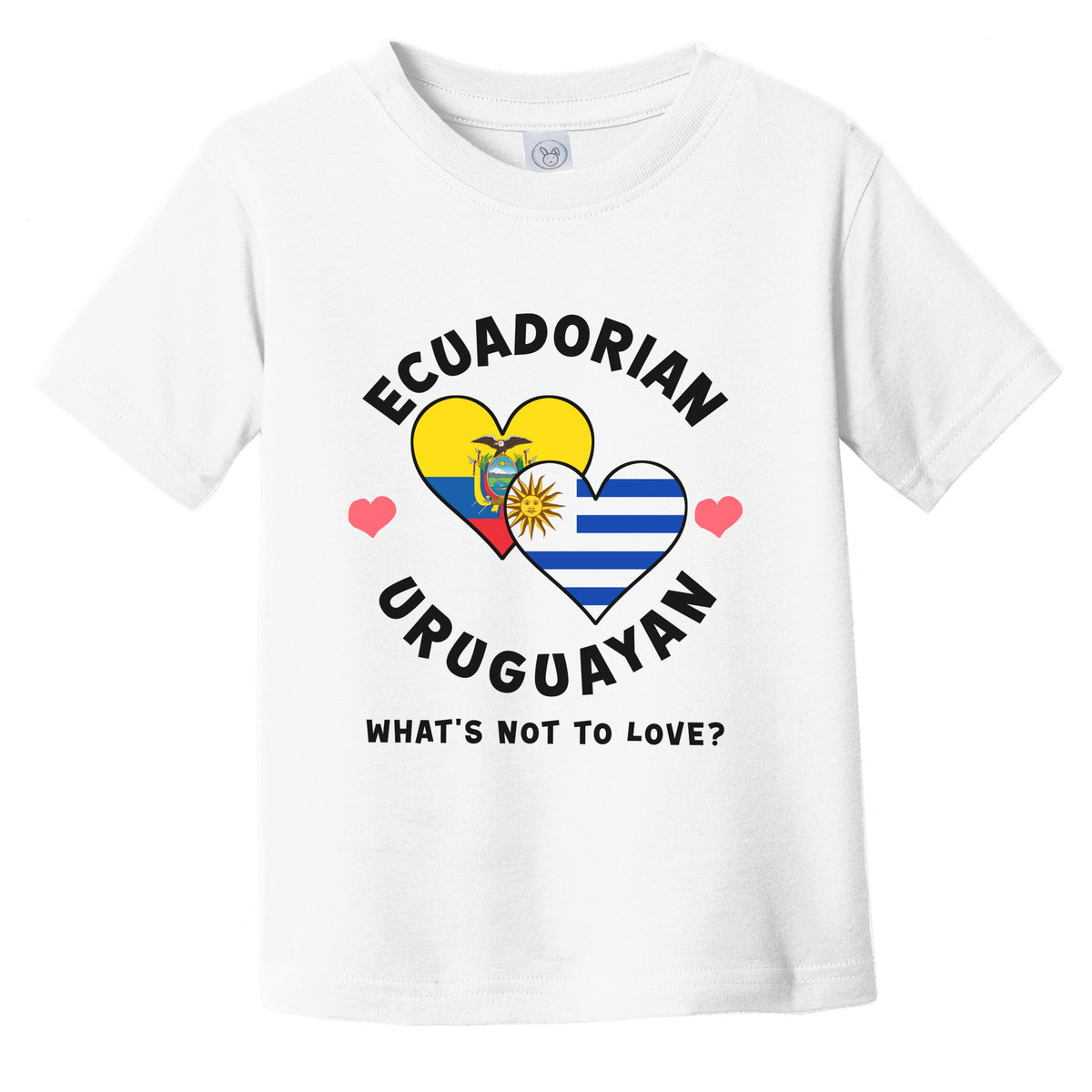 Ecuadorian Uruguayan What's Not To Love Heart Flags Infant Toddler T-Shirt
