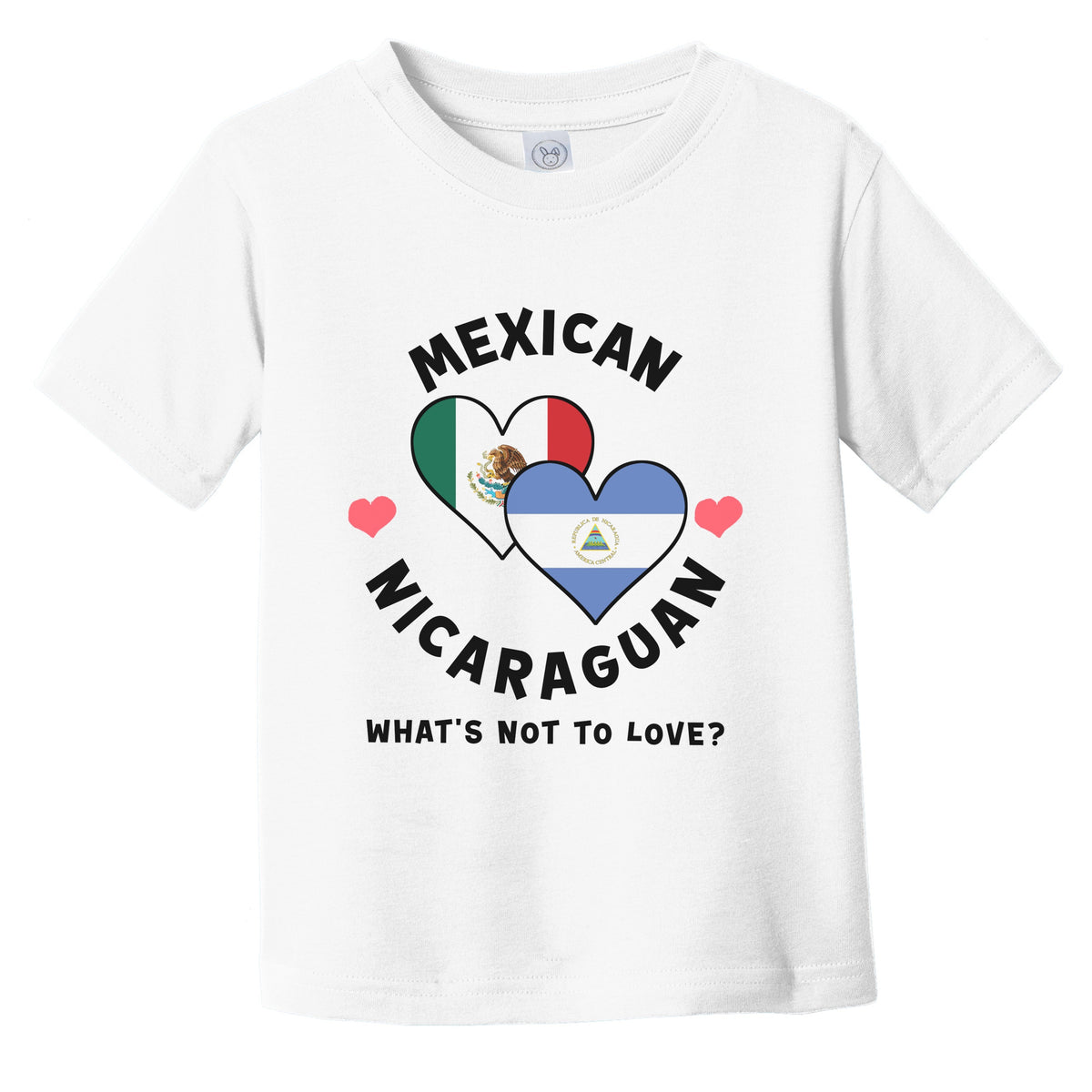 Mexican Nicaraguan What's Not To Love Heart Flags Infant Toddler T-Shirt