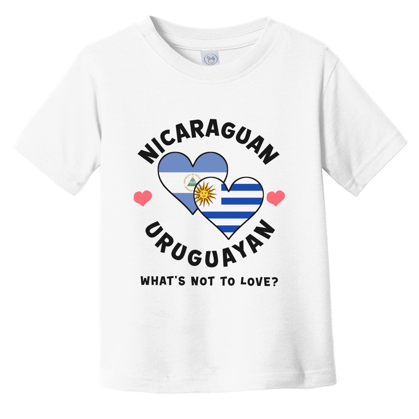 Nicaraguan Uruguayan What's Not To Love Heart Flags Infant Toddler T-Shirt
