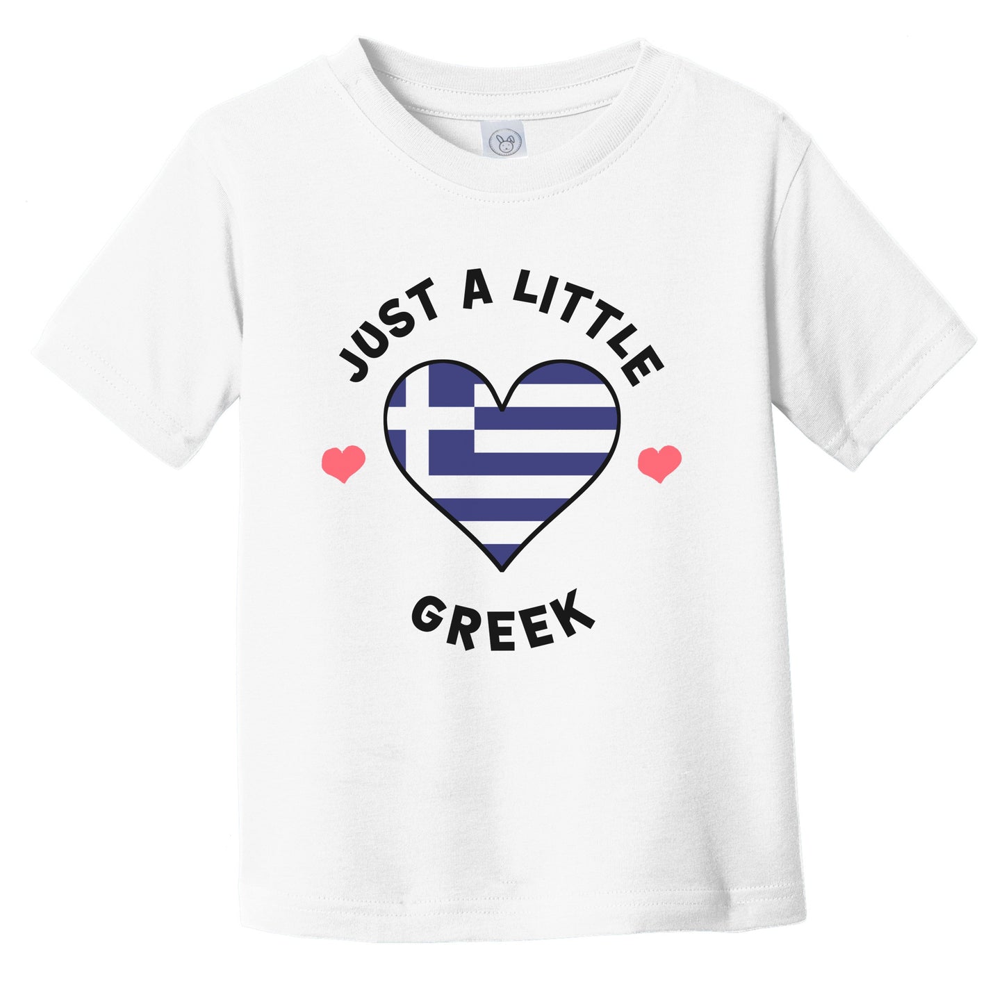 Greek Flag Heart Just A Little Greek Greece Infant Toddler T-Shirt