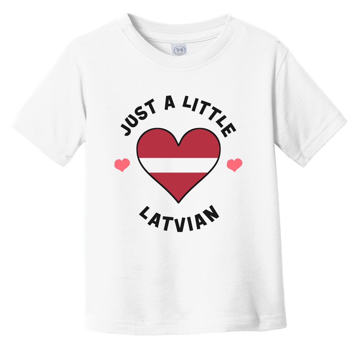 Latvian Flag Heart Just A Little Latvian Latvia Infant Toddler T-Shirt