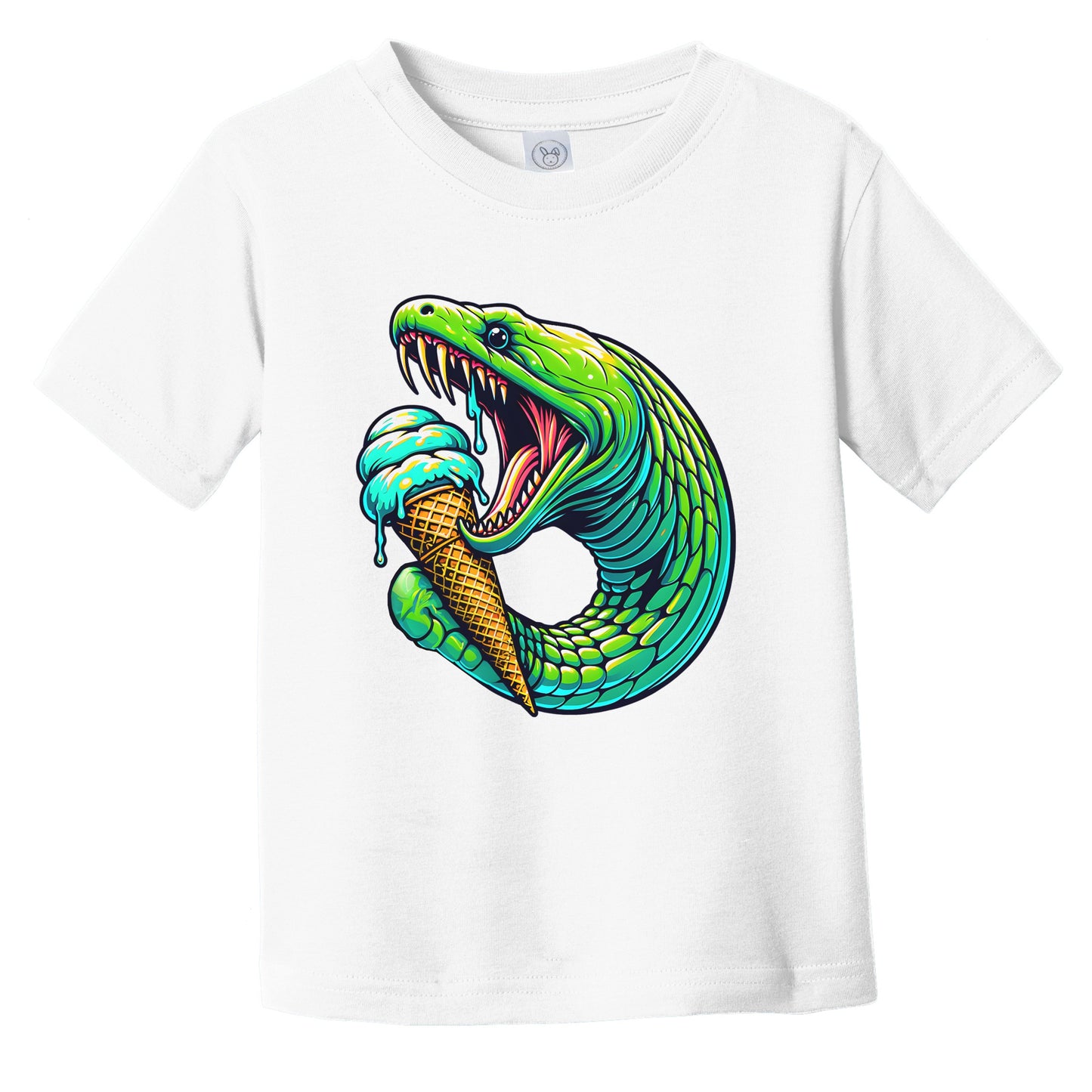 Moray Eel Eating Ice Cream Funny Cartoon Summer Infant Toddler T-Shirt