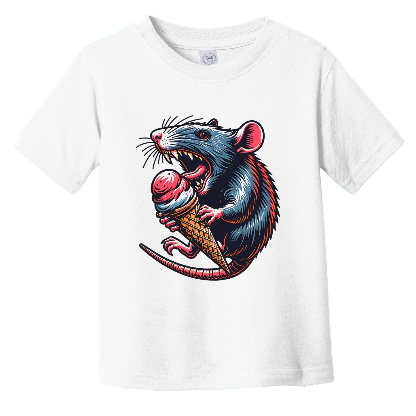 Rat Eating Ice Cream Funny Cartoon Summer Infant Toddler T-Shirt