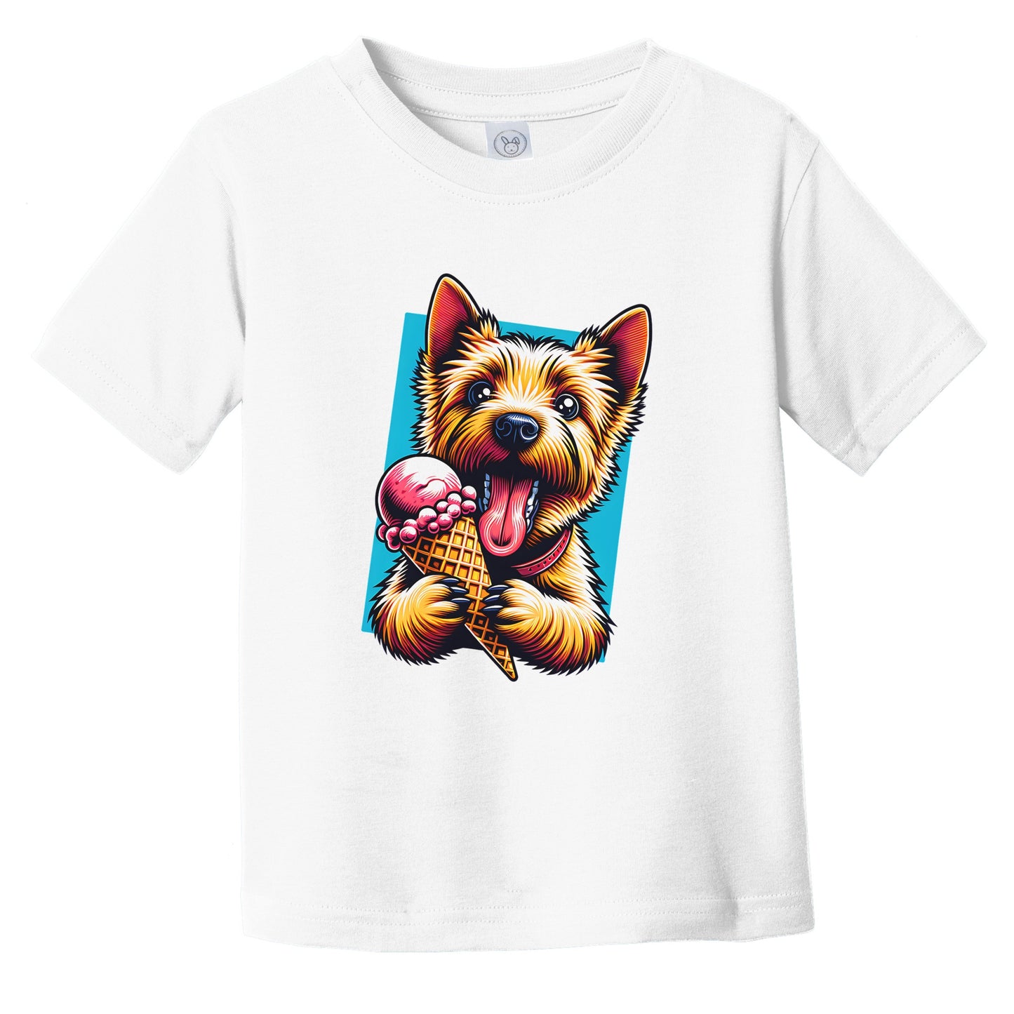 Norwich Terrier Eating Ice Cream Cone Cute Dog Infant Toddler T-Shirt