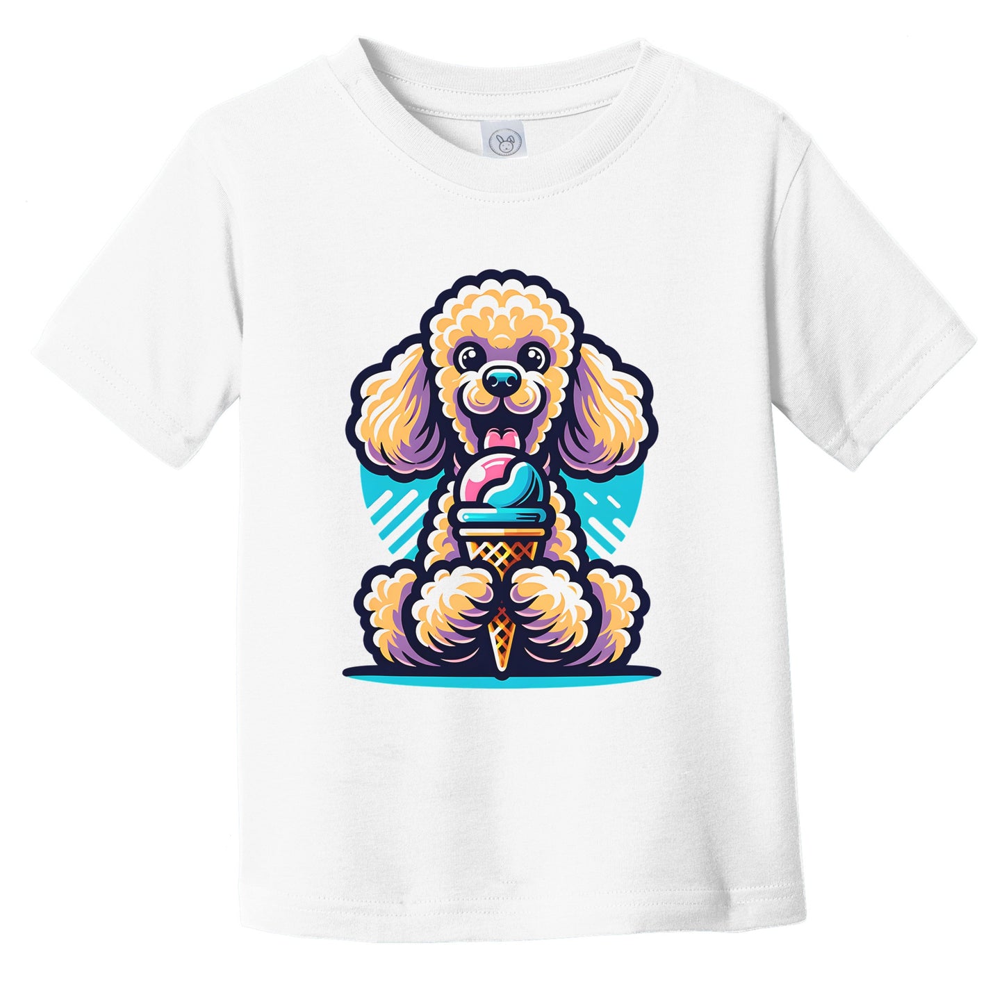 Poodle Eating Ice Cream Cone Cute Dog Infant Toddler T-Shirt