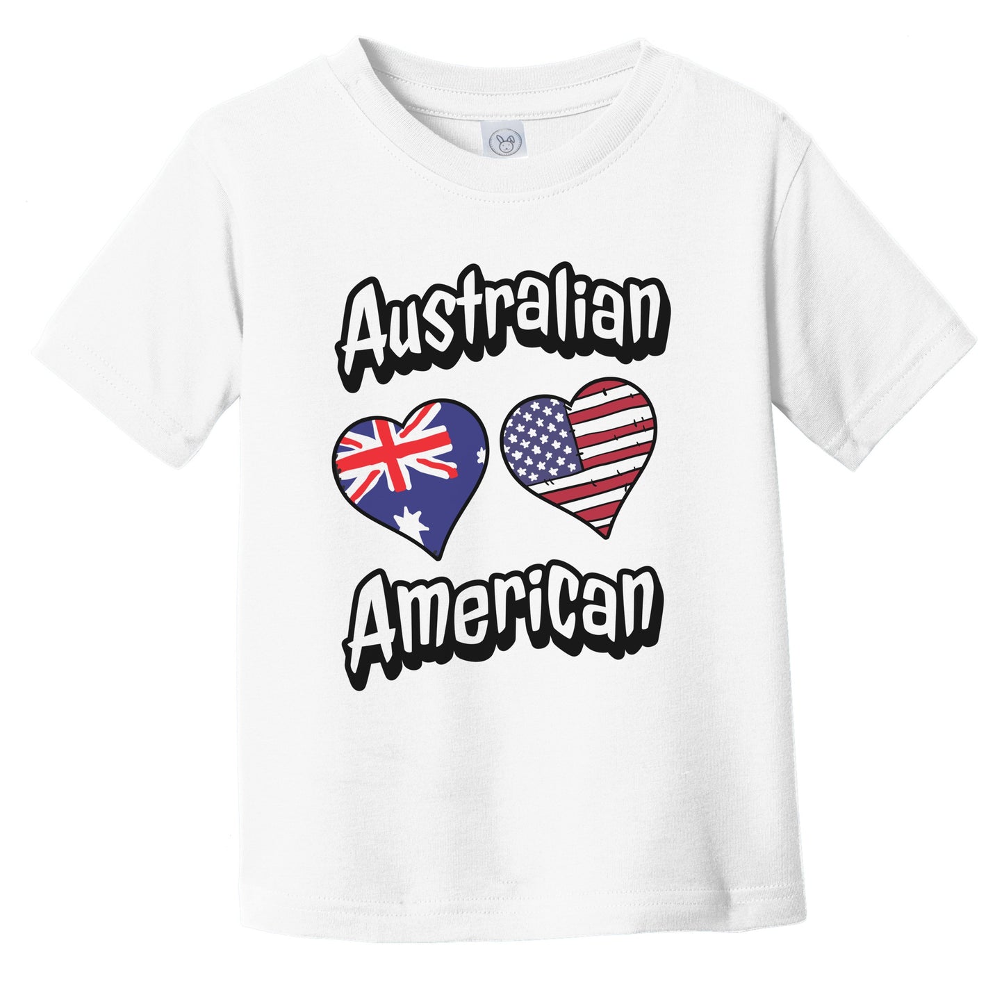 Australian American Flag Hearts Combo Australia Infant Toddler T-Shirt